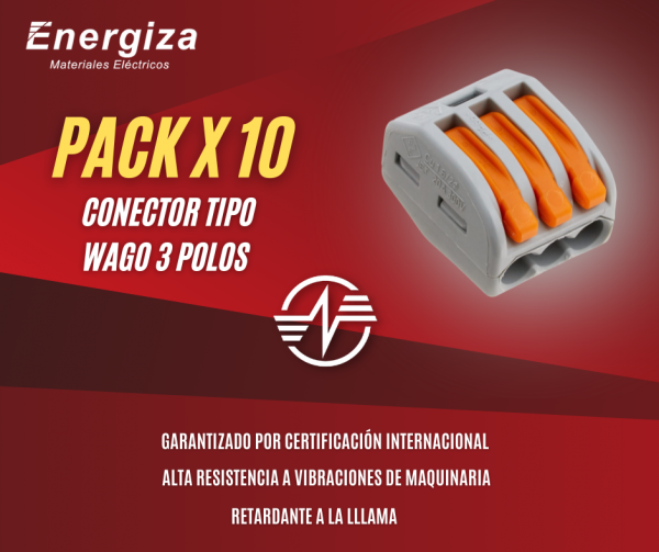 conector tipo wago 3 polos