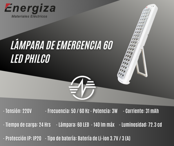 lampara de emergencia 60 led