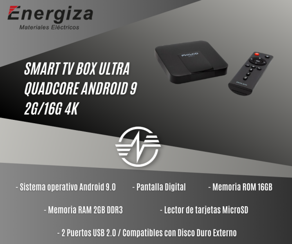 SMART TV BOX ULTRA QUADCORE ANDROID 9 2G/16G 4K