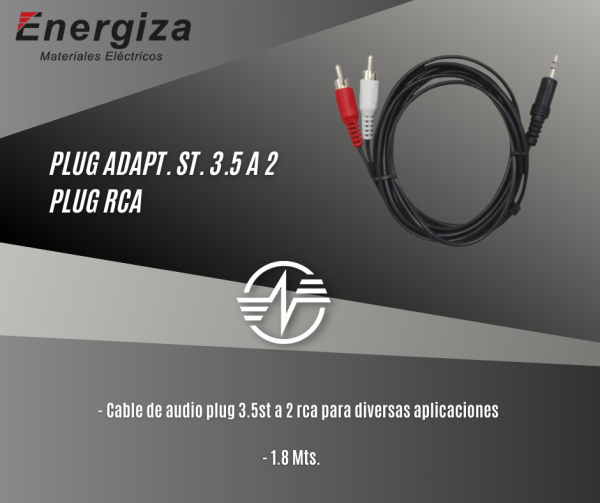 Cable de audio plug 3.5st a 2 rca para diversas aplicaciones cable audio rca