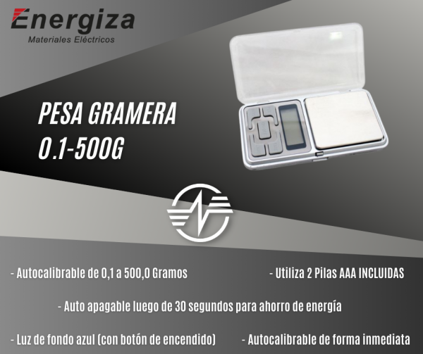 pesa gramera dig. desde 0.1 gr a 1/2 kg