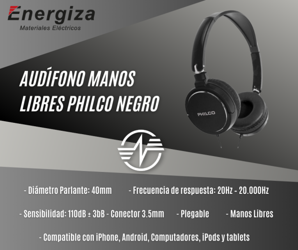 audifono philco negro