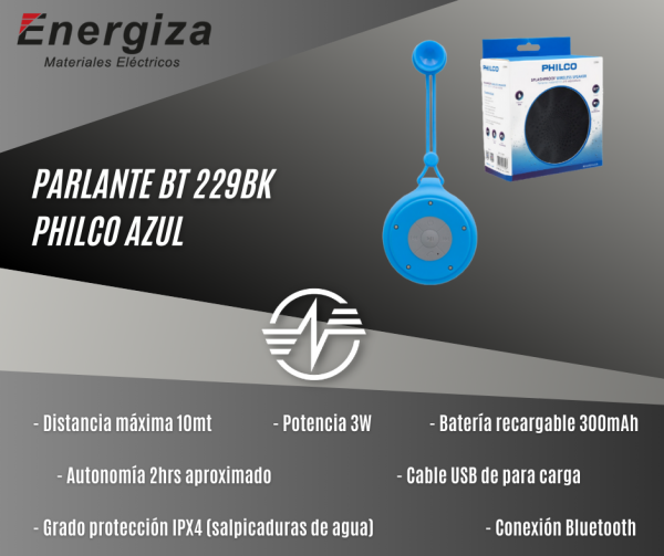 parlante bluetooth azul