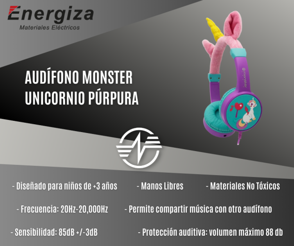 audifono monster cool kid unicornio