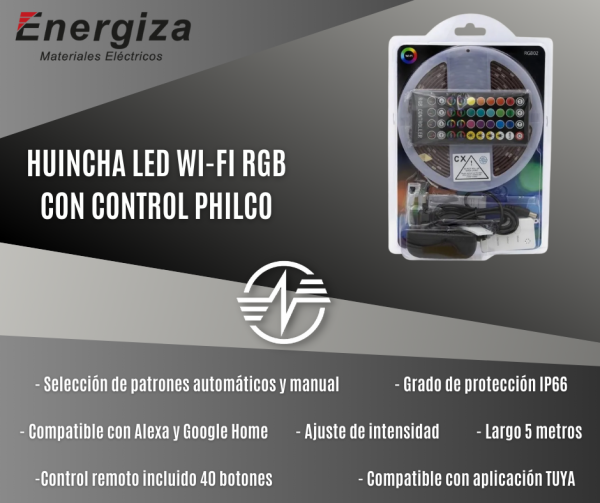 huincha led rgb con control