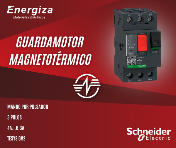 Guardamotor mando por tecla 4 a 6,3 A