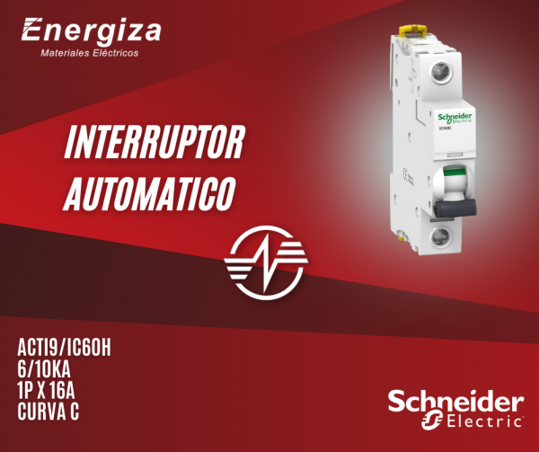 Interruptor automatico ACTI9 IC60H 15kA 1P x 16A curva C