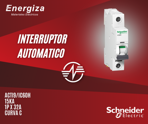 Interruptor automatico ACTI9 IC60H 15kA 1P x 32A curva C