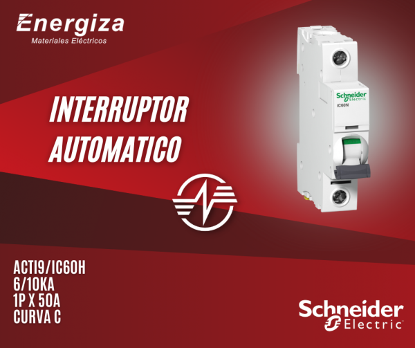 Interruptor automatico ACTI9 IC60H 15kA 1P x 50A curva C