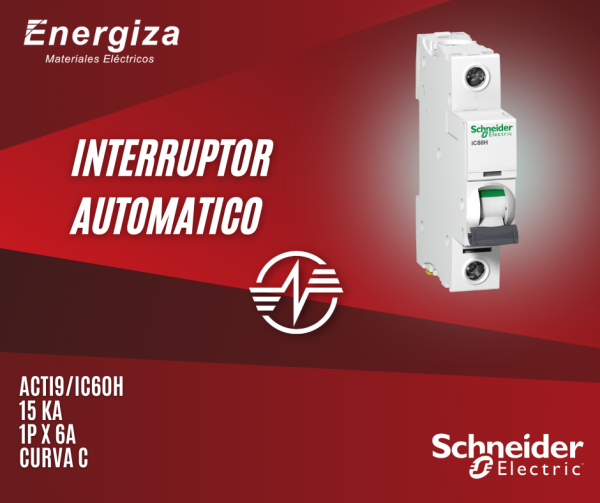 interruptor automatico ACTI9/IC60H 15 kA 1P x 6A curva C