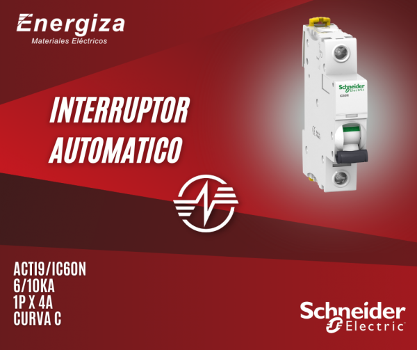 Interruptor automatico ACTI9 IC60H 15kA 1P x 4A curva C