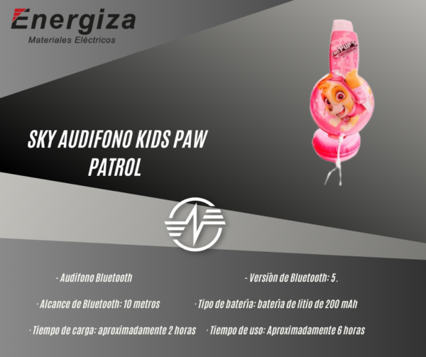 SKY AUDIFONO KIDS PAW PATROL